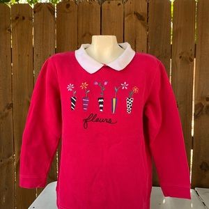 Vintage "Fleurs" embroidered sweatshirt size L by Karen Scott.